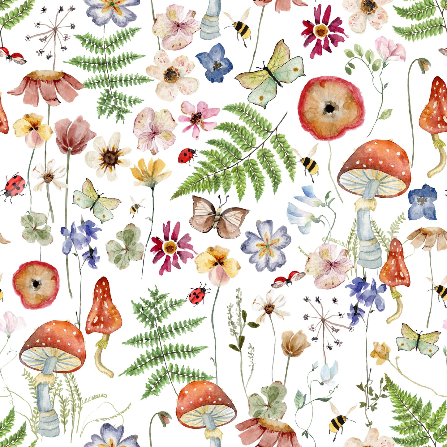 Whimsical Watercolor Meadow By Uta Naumann Wallpaper⁠