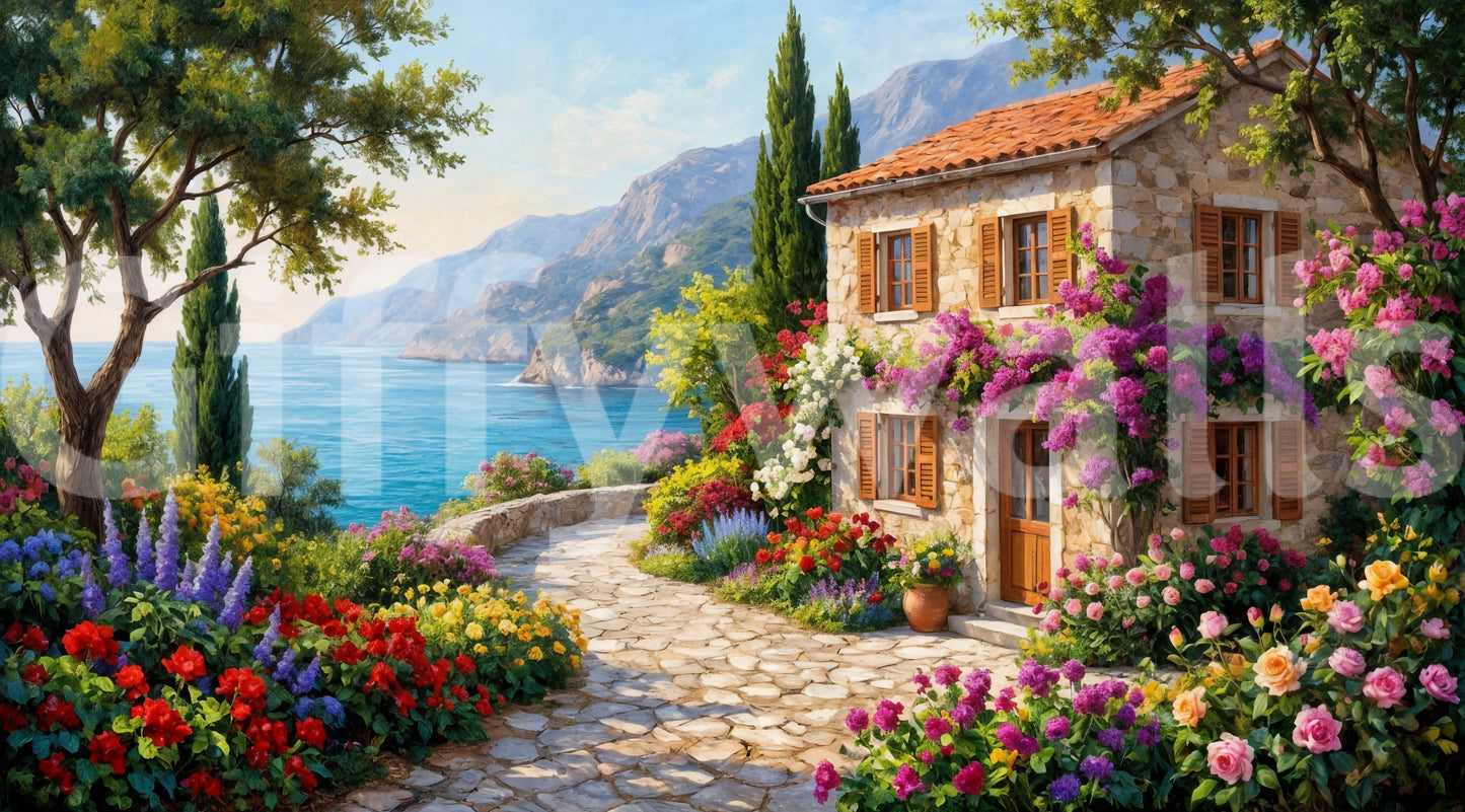 Coastal Cottage Bloom Wall Mural