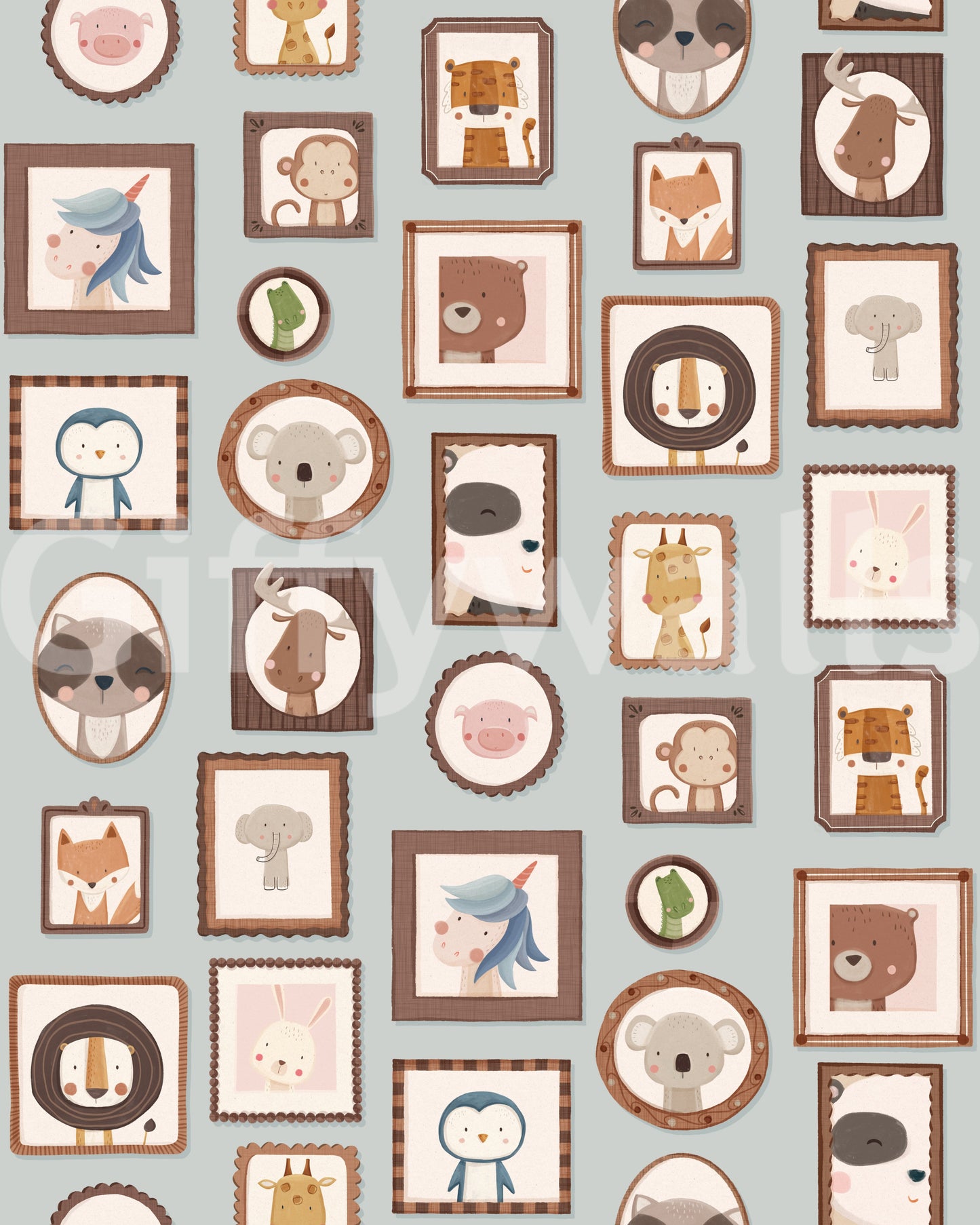 Whimsical Animal Portraits Wallpaper⁠