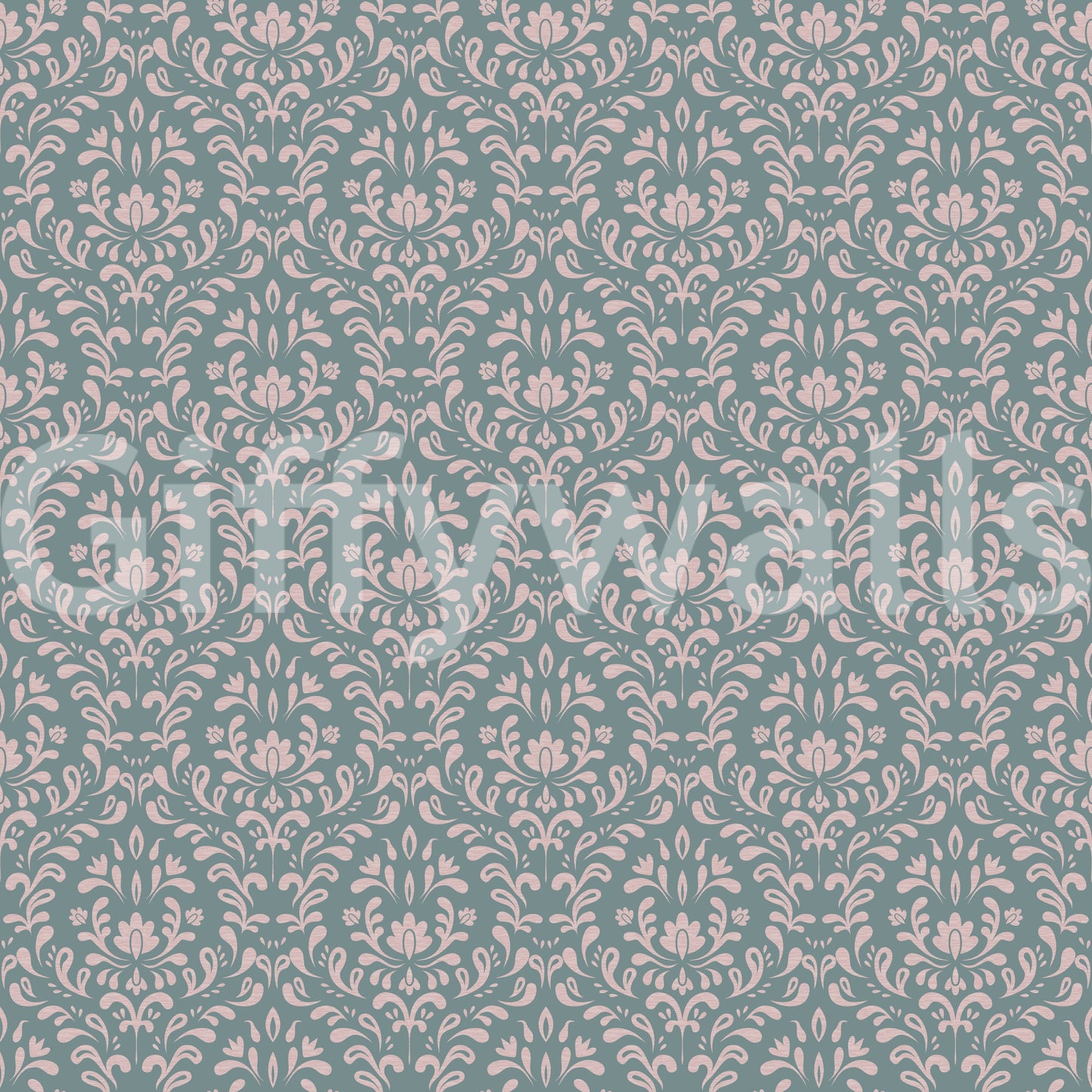 VINTAGE TEAL DAMASK Wallpaper⁠