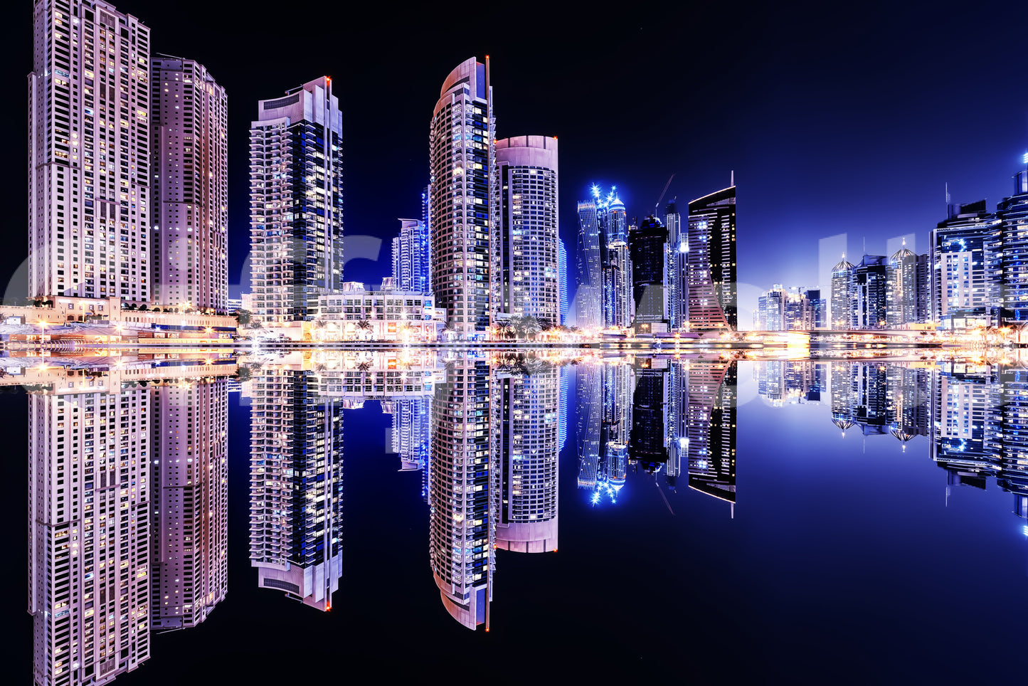Cityscape Reflections Wall Mural