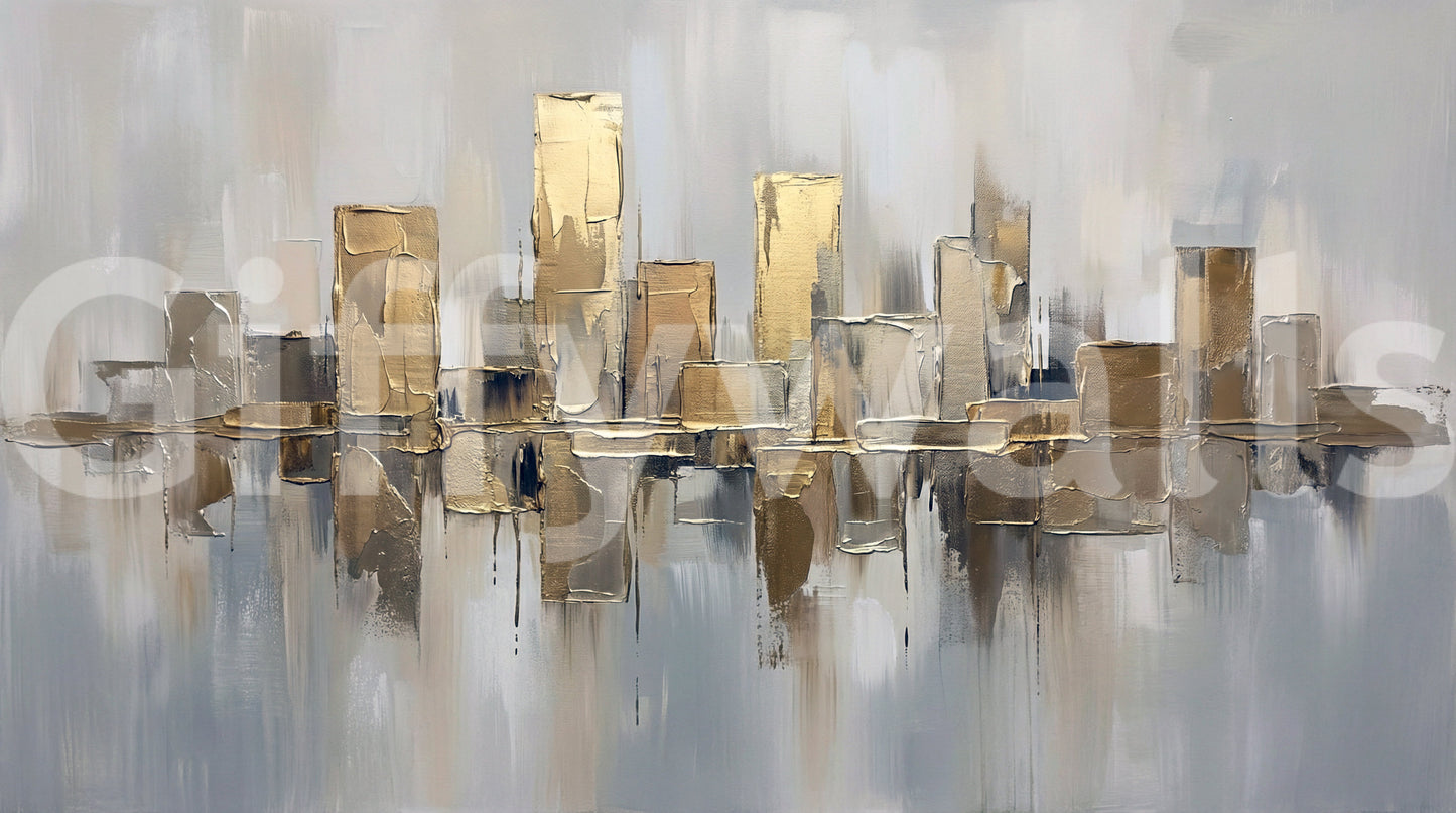 Gilded Metropolis Wall Mural