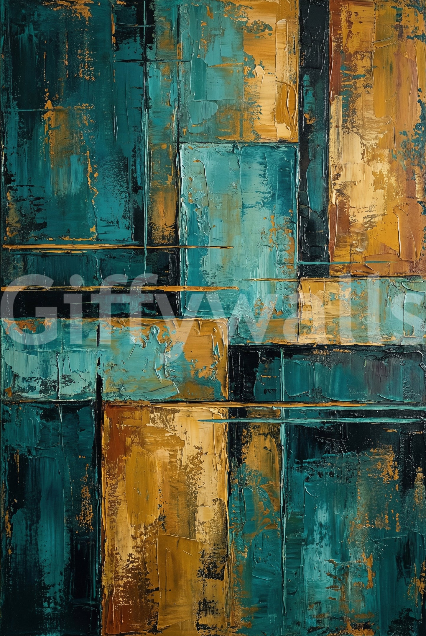 Gilded Blocks Wall Mural