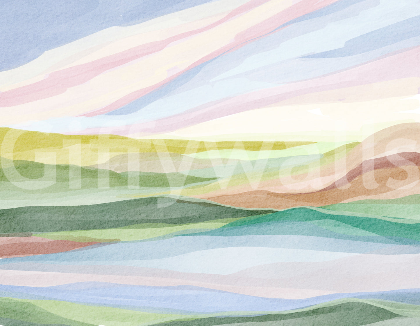 Hills and Hues Wall Mural