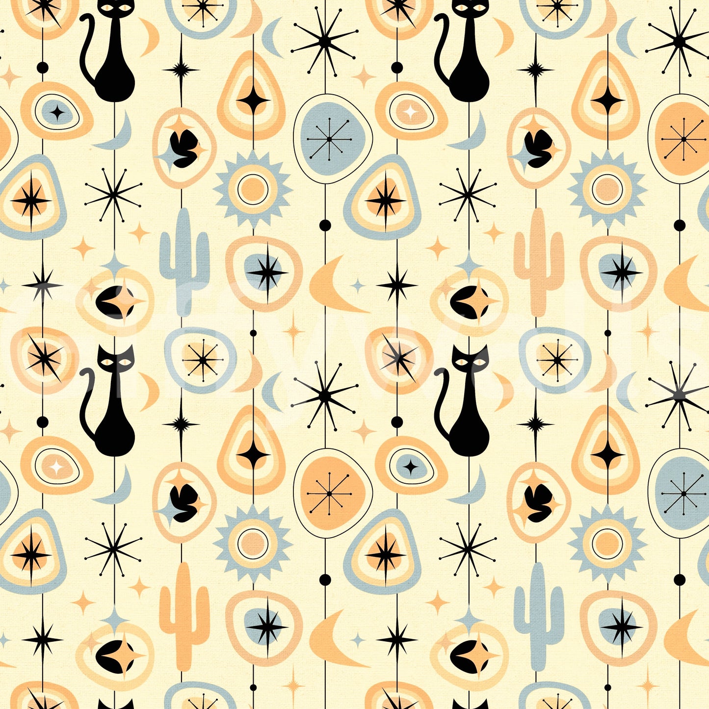 Vintage Atomic Desert Night Wallpaper⁠