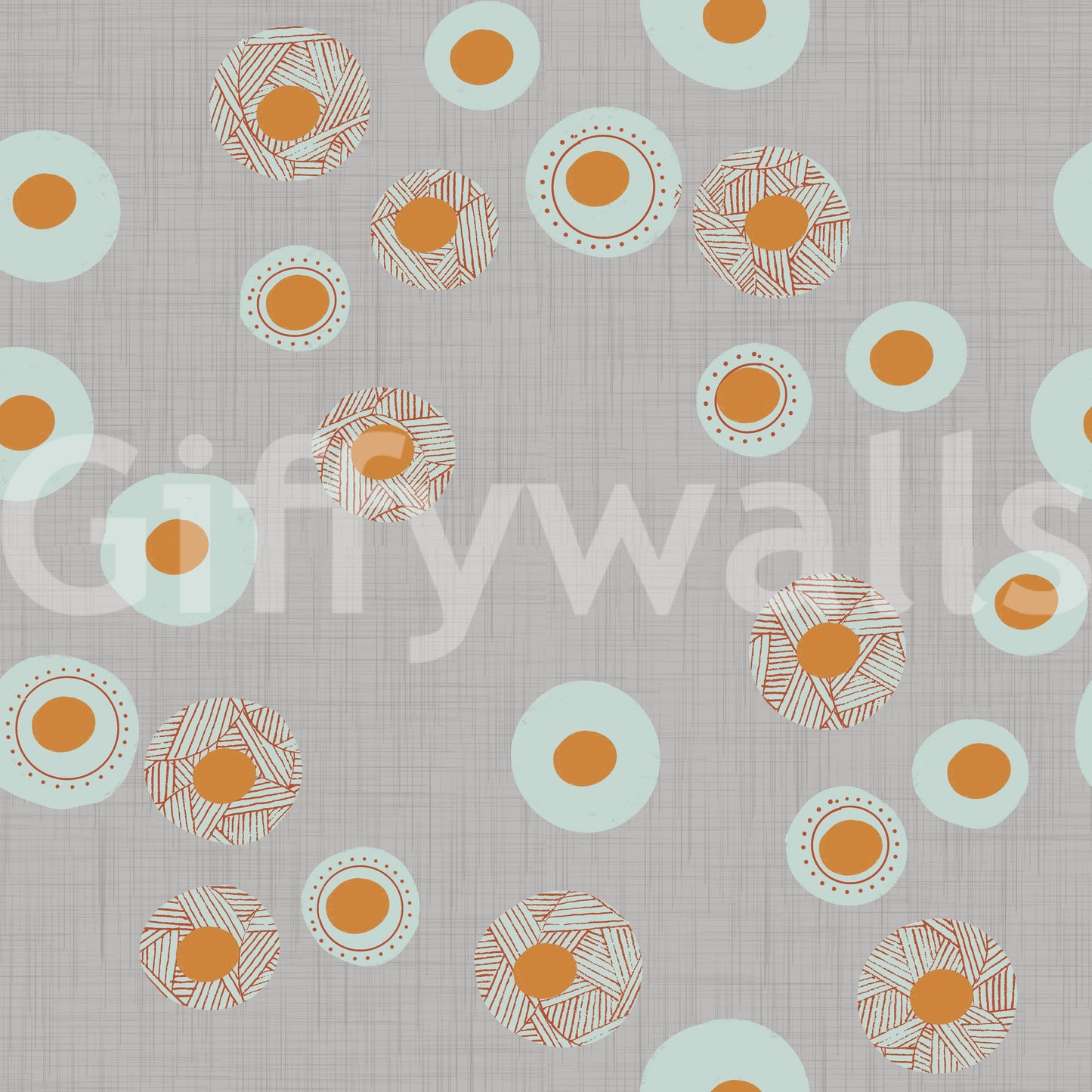 Cozy Scandi Folk Dot Floral Warm Linen - Craft Circle Wallpaper⁠