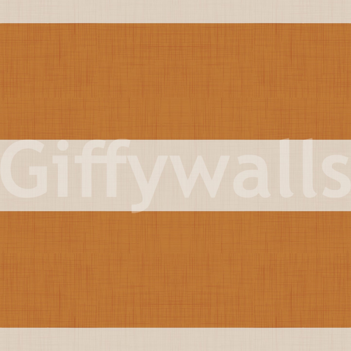 Modern Horizontal Stripe Terracotta Cream  Wallpaper⁠