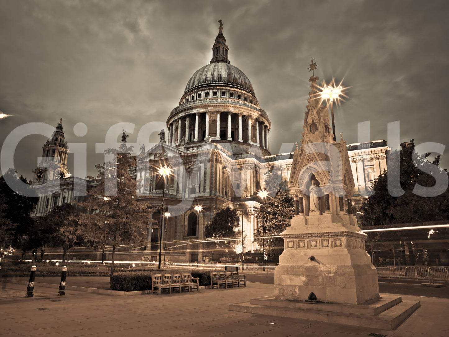 St Pauls Sepia Wall Mural