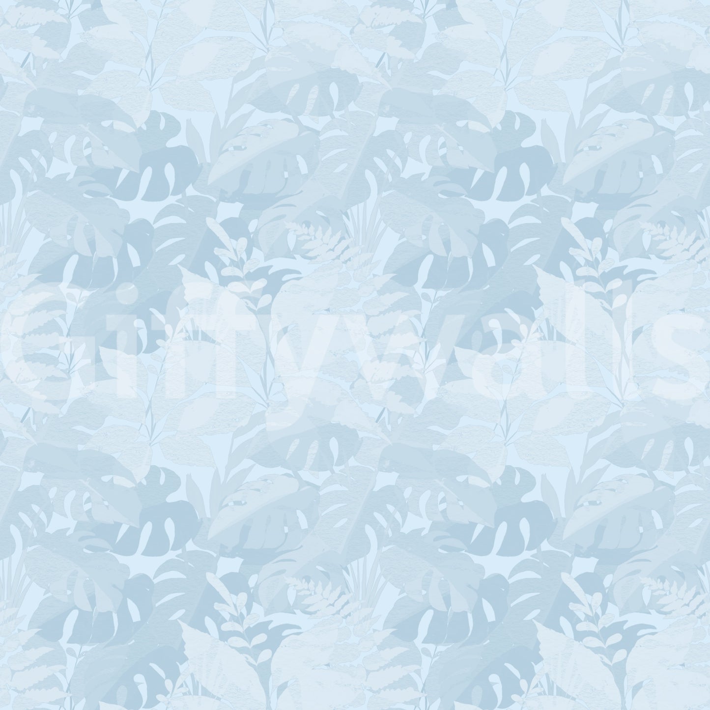 Misty Blue Leaf Layers Monstera  Wallpaper⁠