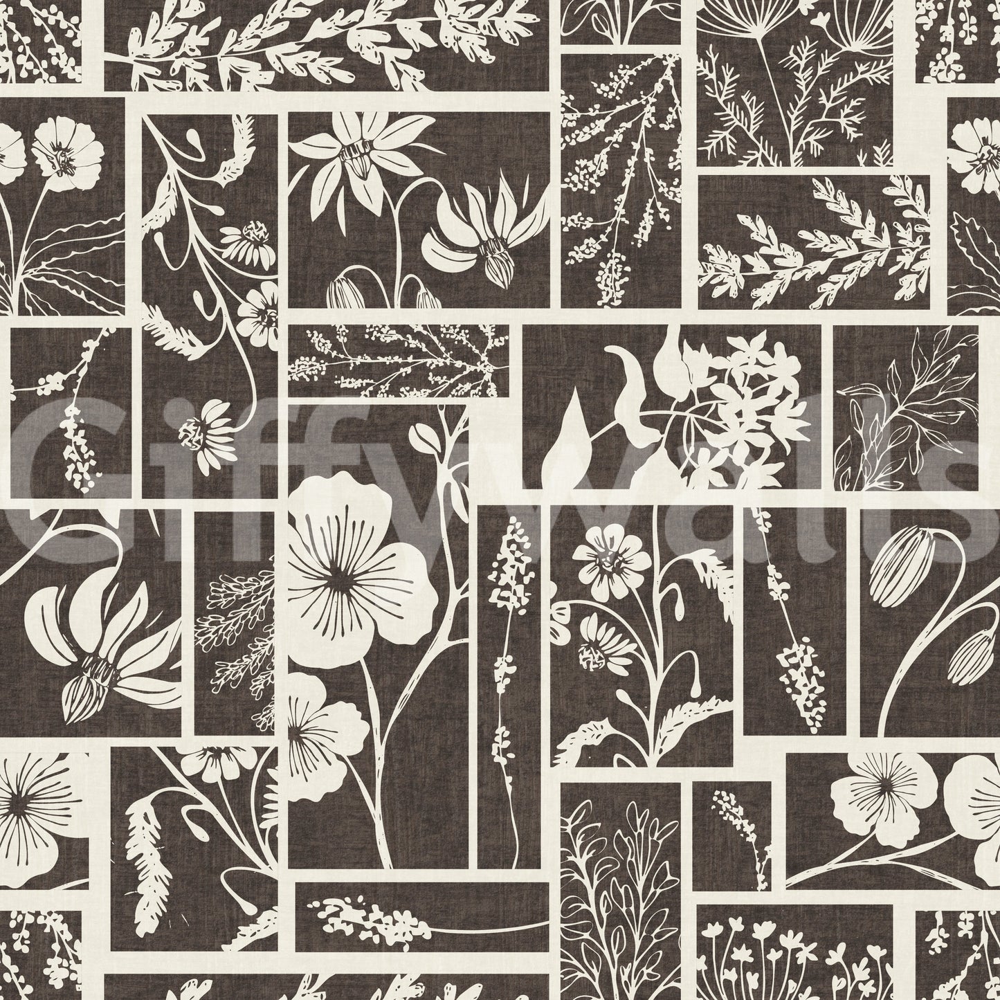 Botanical Block Print Wallpaper⁠