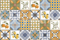 Matte finish tile wallpaper with Mediterranean pattern detailing