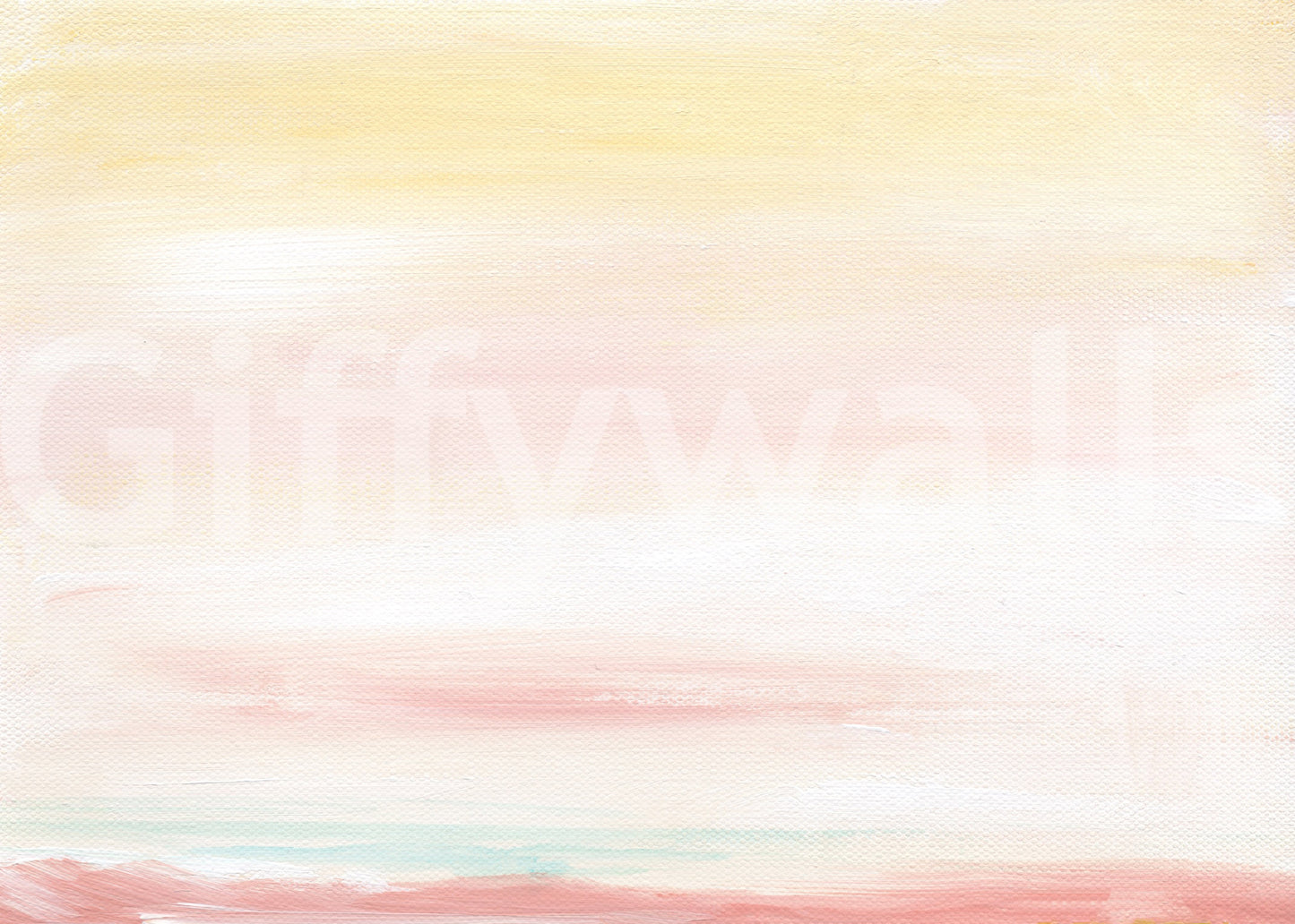 Dreamy Sky wall mural in blush cream and pale yellow tones