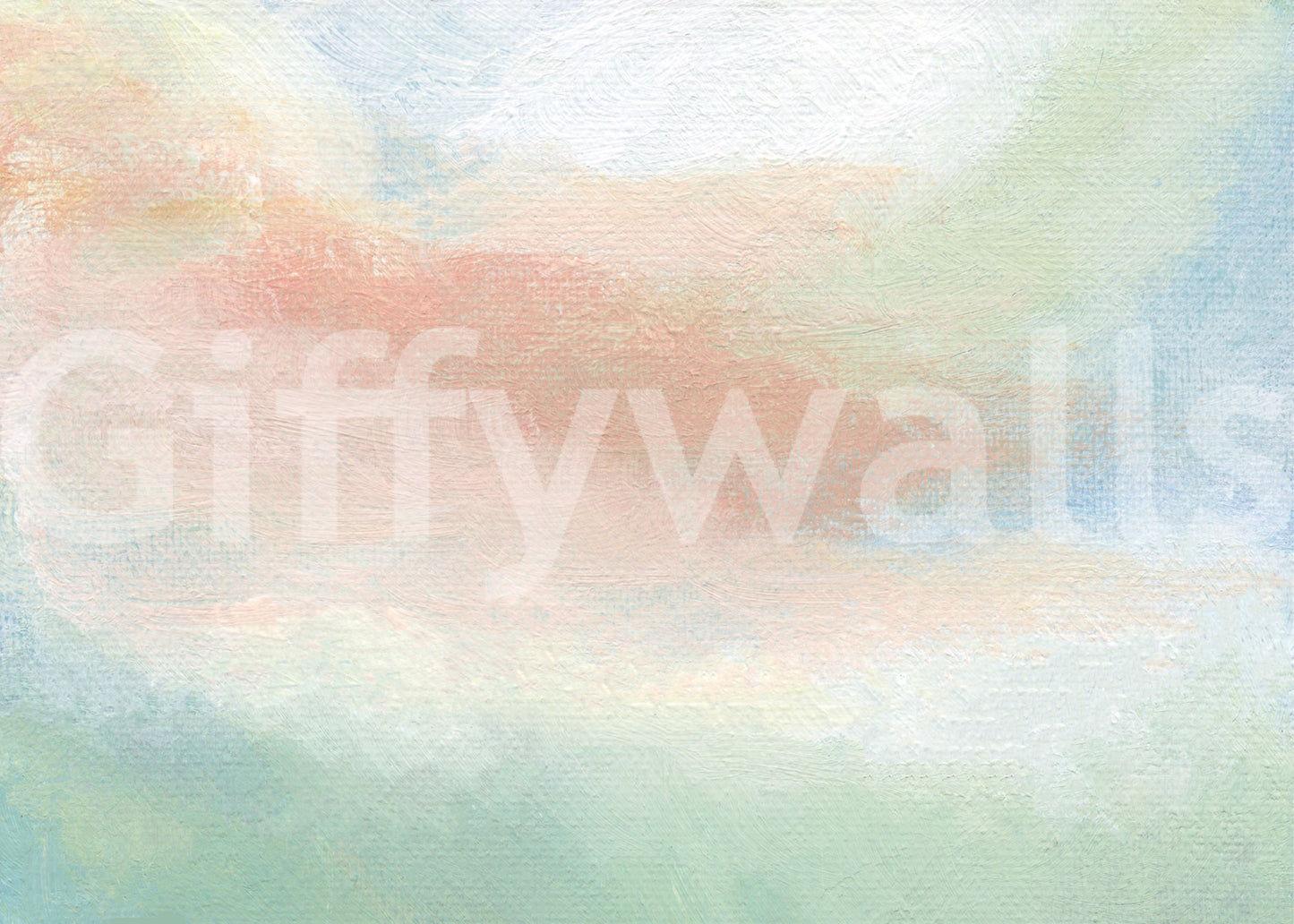 Ethereal brushstroke wall mural in soft pastel tones