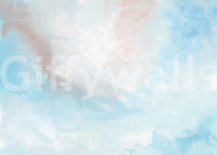 Sky Canvas wall mural with airy white blending and pale pastel movement