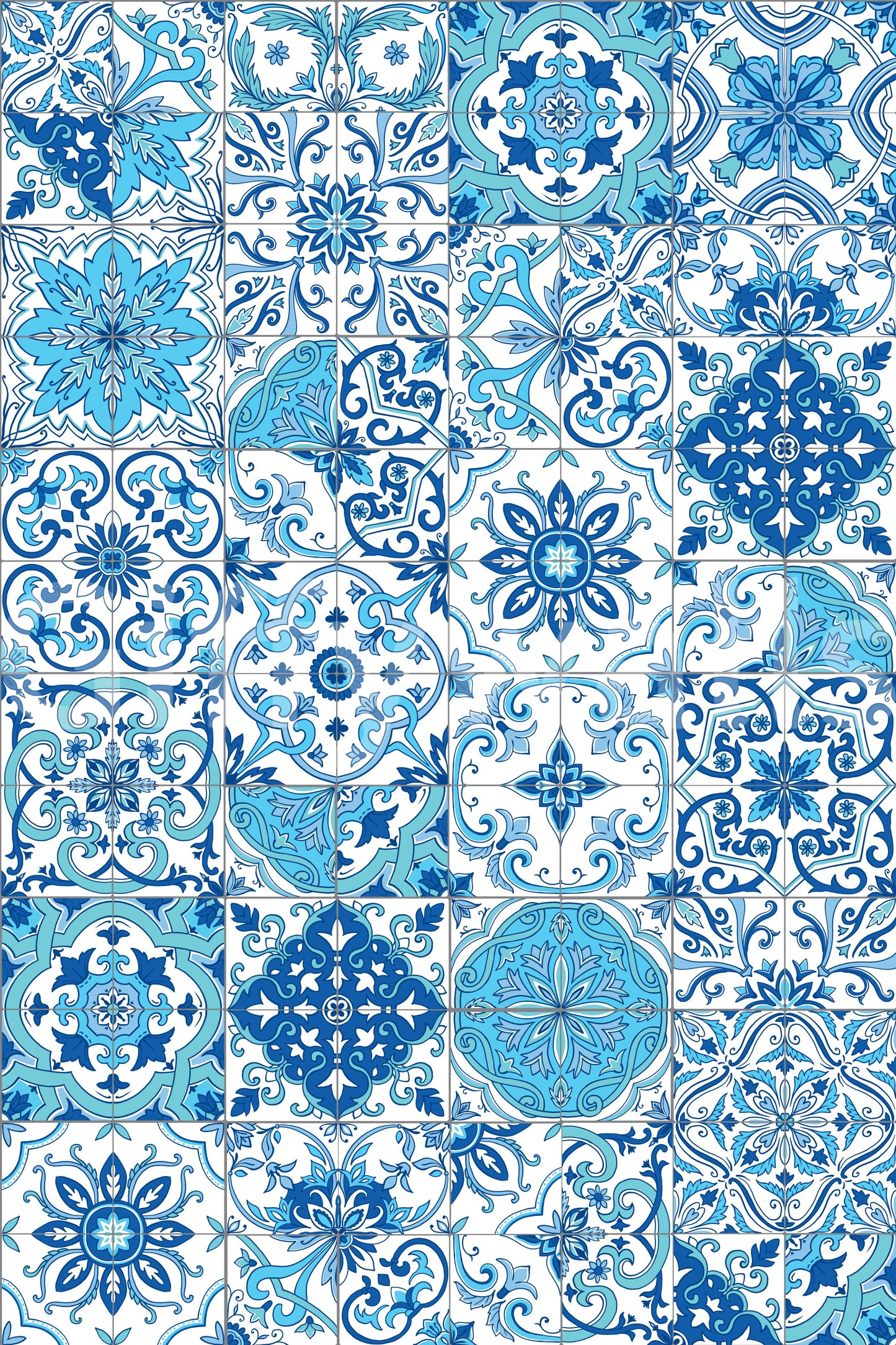Mediterranean hues/ Azulejo tiles 2 Wallpaper⁠