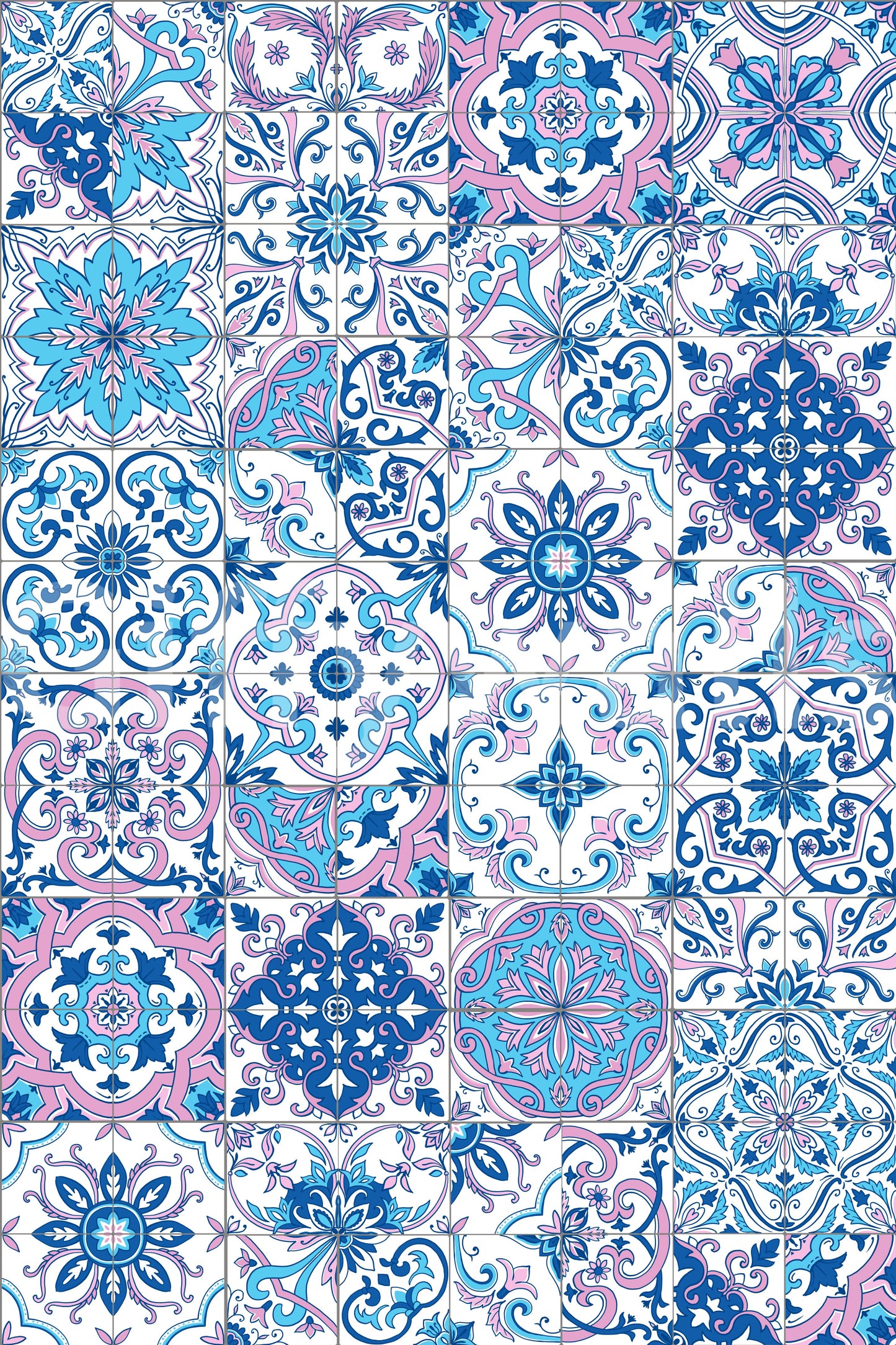 Mediterranean hues/ Azulejo tiles 3 Wallpaper⁠
