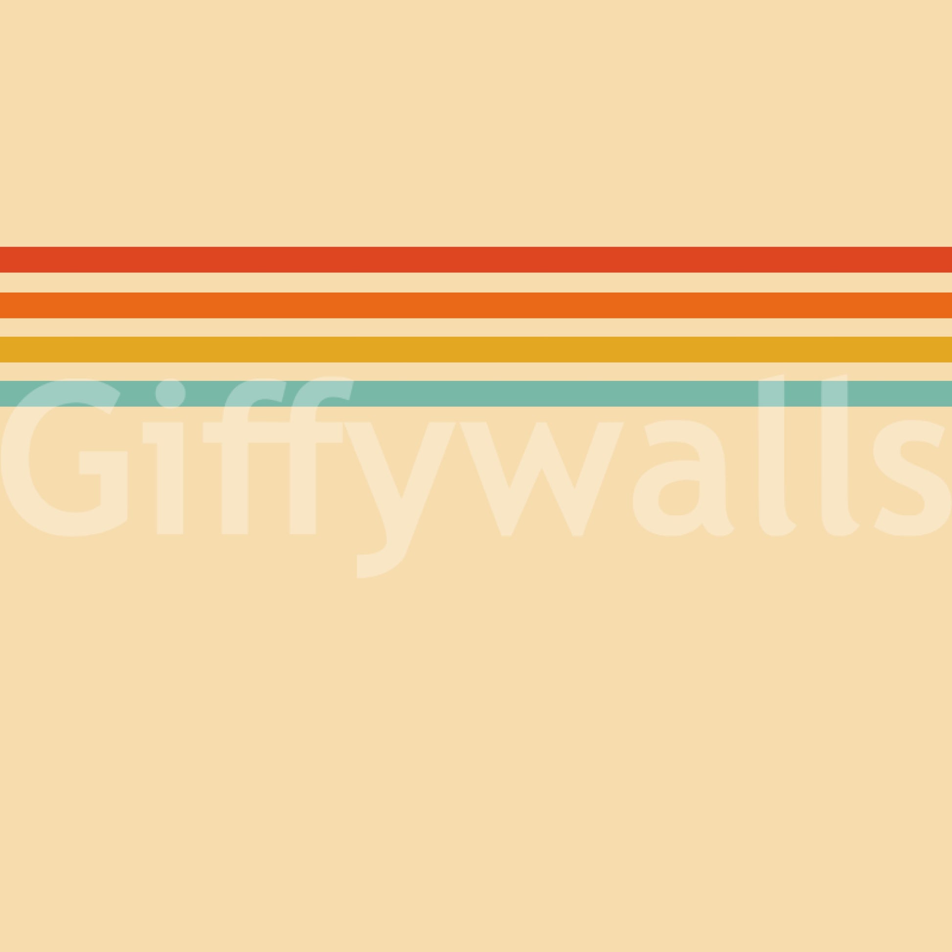 Retro Stripe Revival wall mural with layered color bands and soft contrast