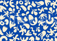 Minimal modern abstract shapes on Blue Organic Flow wall mural