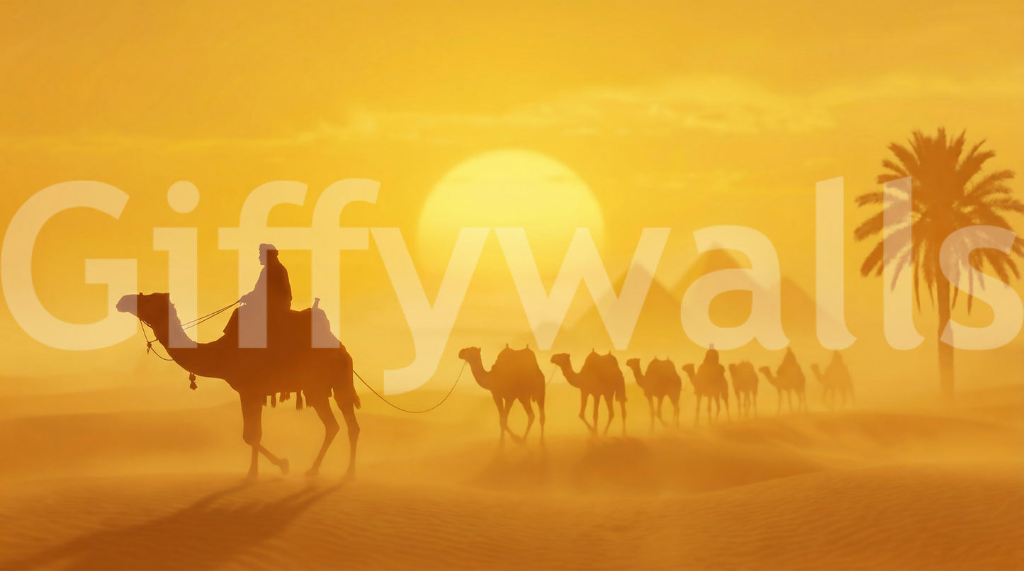 Sands of Time wall mural with sunset glow and desert depth