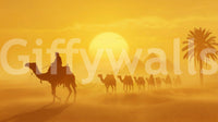 Sands of Time wall mural with sunset glow and desert depth