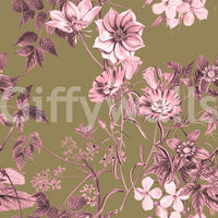Soft botanical layout with Heirloom Rose flowers and vine lines