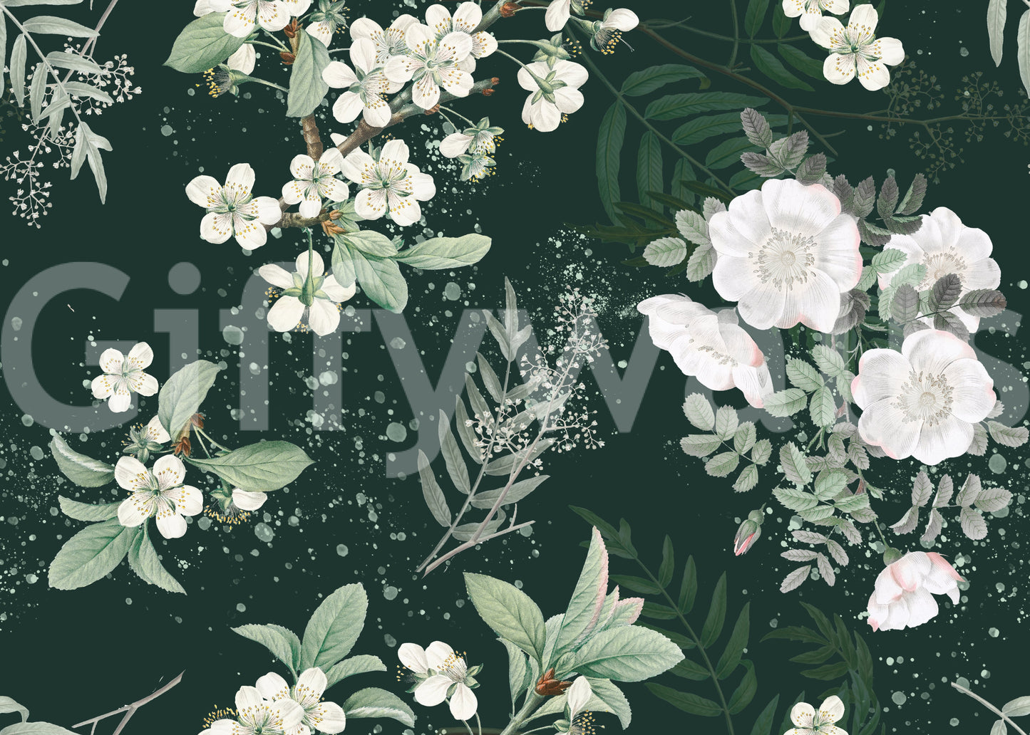 Elegancia de la floración del bosque Wall Mural