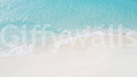 Aqua shoreline wall mural featuring Coastal Serenity ocean detail