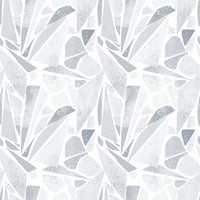 Light gray washes contrast cleanly with crisp white on Mosaic wallpaper.