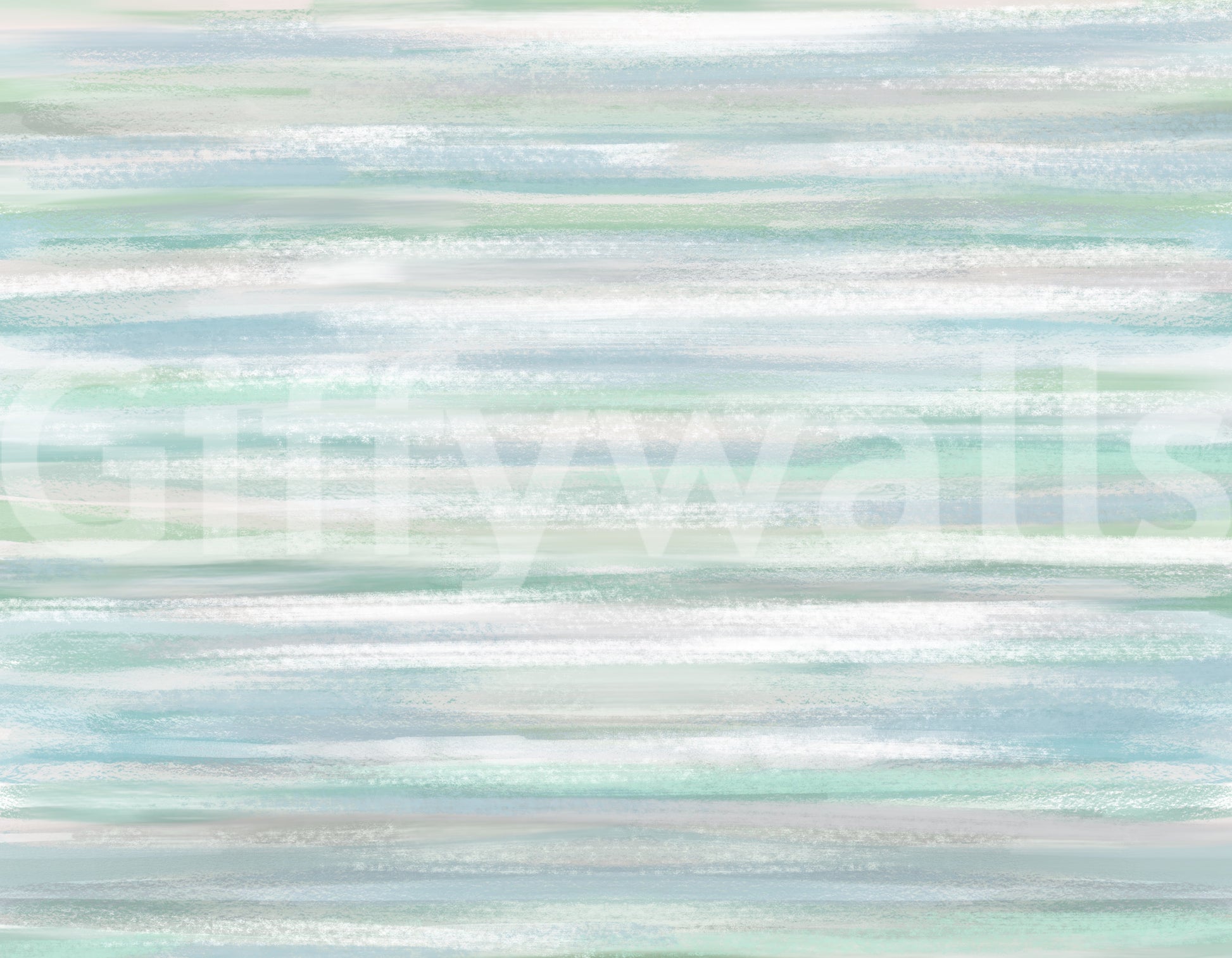 Cool coastal palette of the Water Hues wall mural in blue, mint, and grey