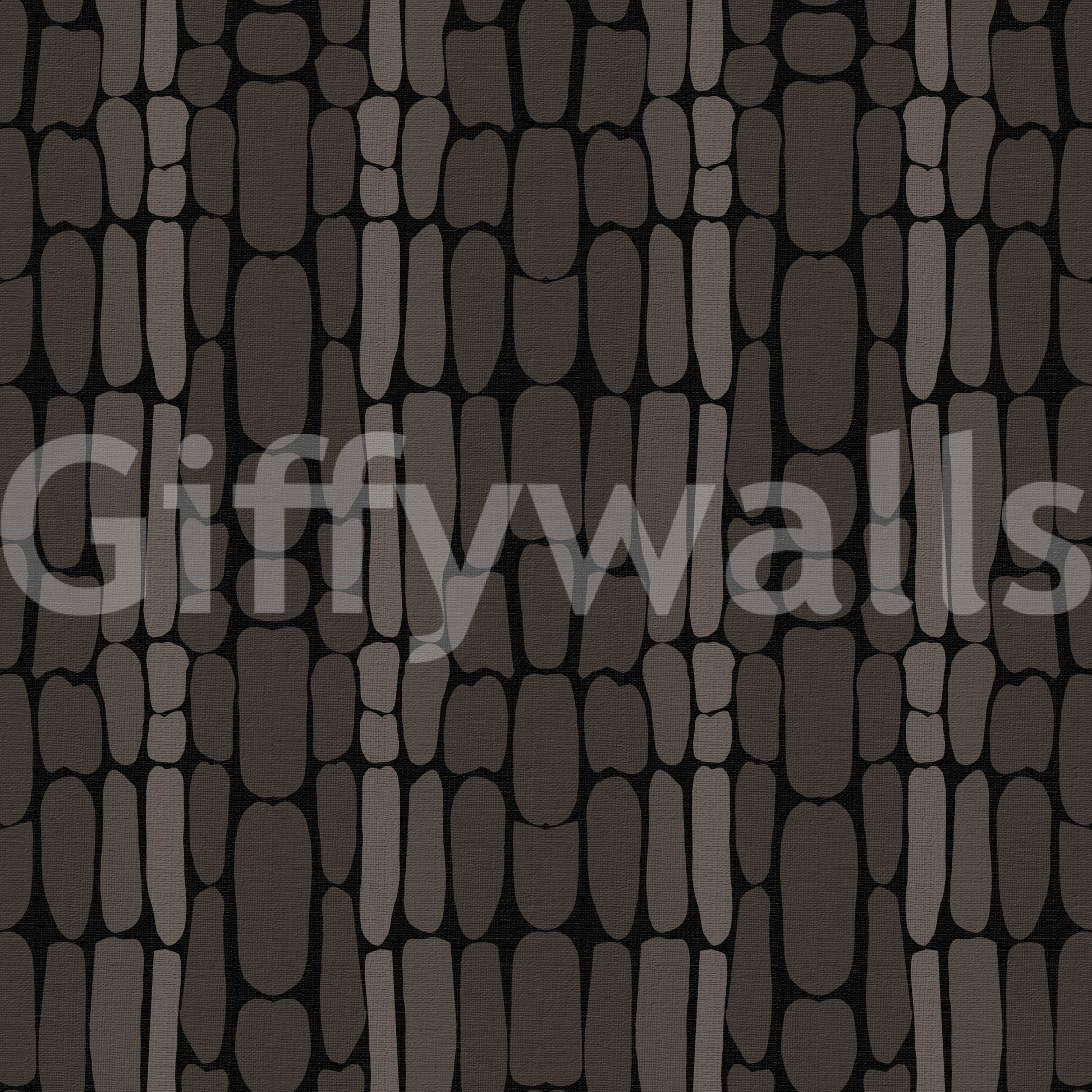 Organic abstract shapes shaping Black Stone Textured wallpaper surface