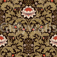 Heritage-style scrollwork in Arts and Crafts Botanical Tapestry wallpaper
