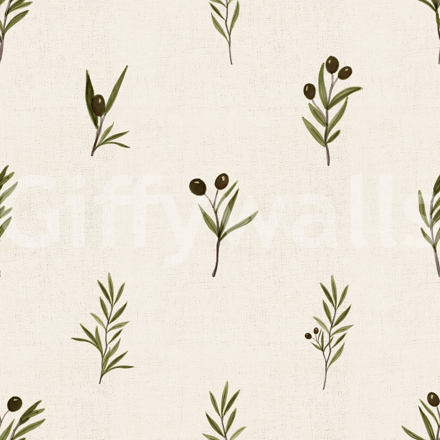 Continuous floral arrangement displayed perfectly across this realistic Olive wallpaper.