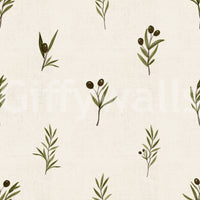 Continuous floral arrangement displayed perfectly across this realistic Olive wallpaper.