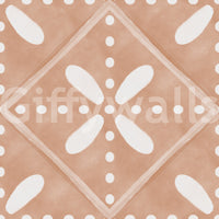 Dotted borders outline the floral shapes on this Cotto wallpaper.