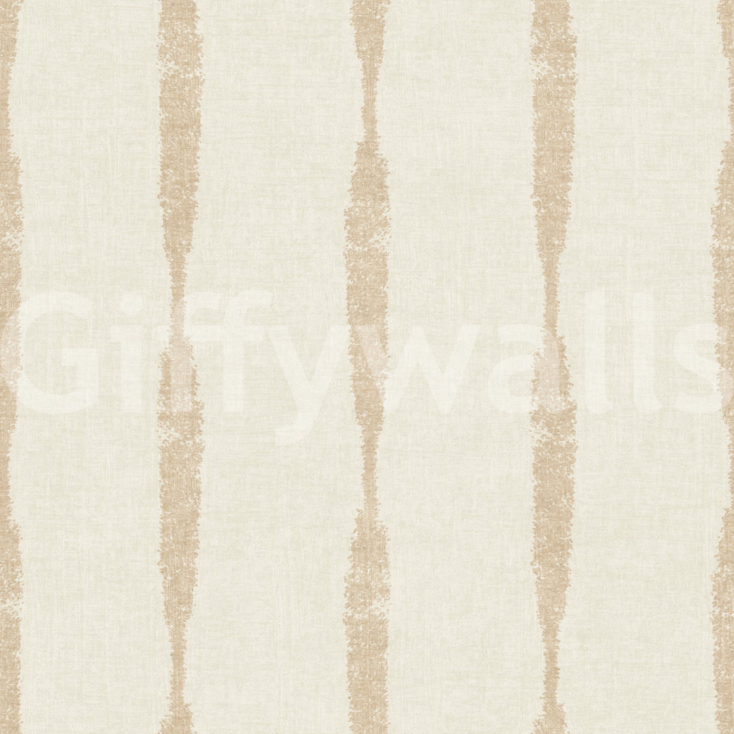 Warm Beige Textured Distressed Stripes on Creamy White Wallpaper⁠