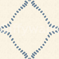 Muted slate blue meets pale cream in the Beachy Boho Lattice wallpaper.
