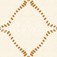 Honey gold and pale cream balance the Beachy Boho Lattice wallpaper.