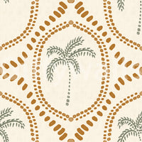 Warm earthy colors emphasizing the striking golden wallpaper motifs