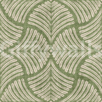 Geometric elements within the Moss Green Textured Scallops Fan wallpaper.