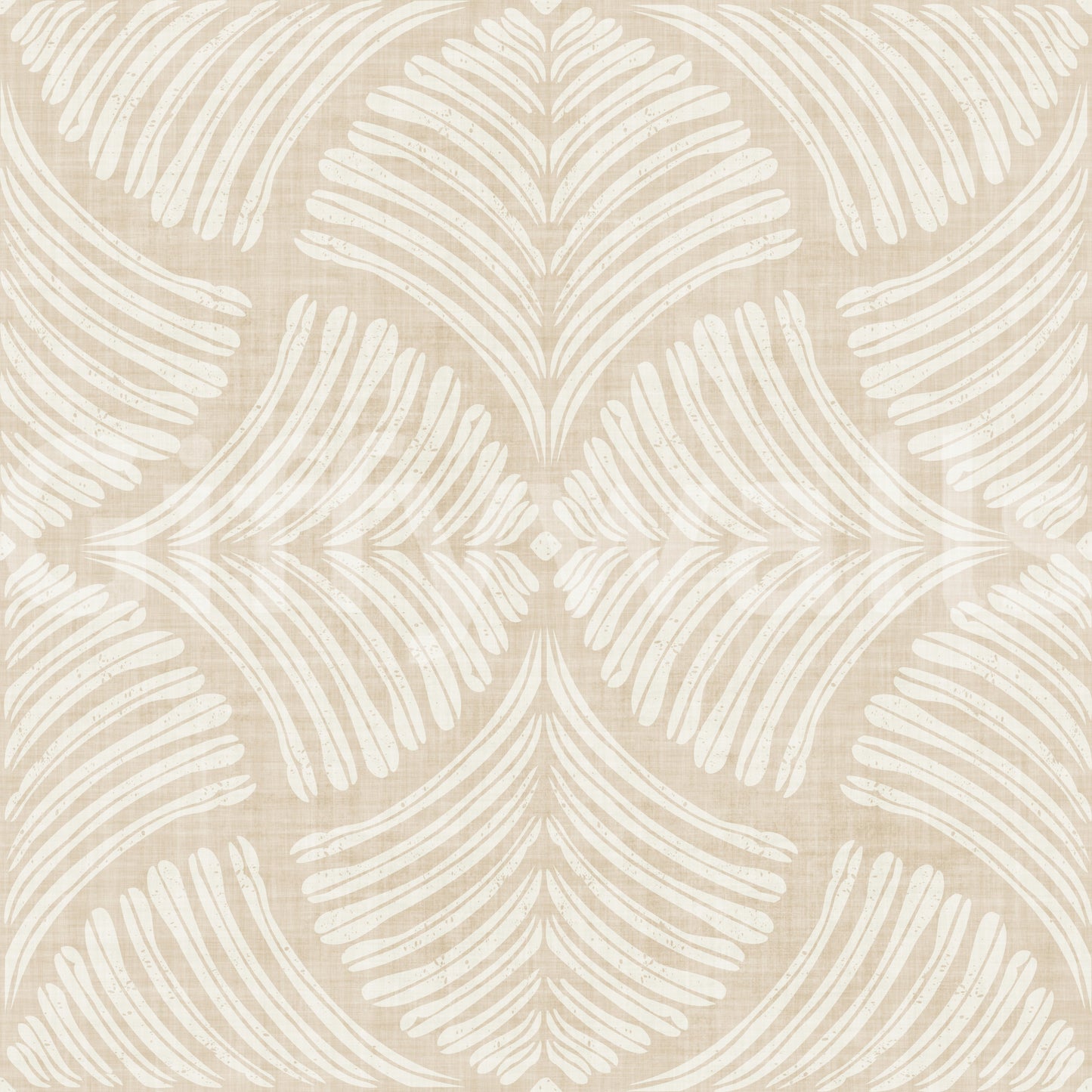 Warm Cream Textured Scallops Fan Japandi Minimalist Wallpaper⁠