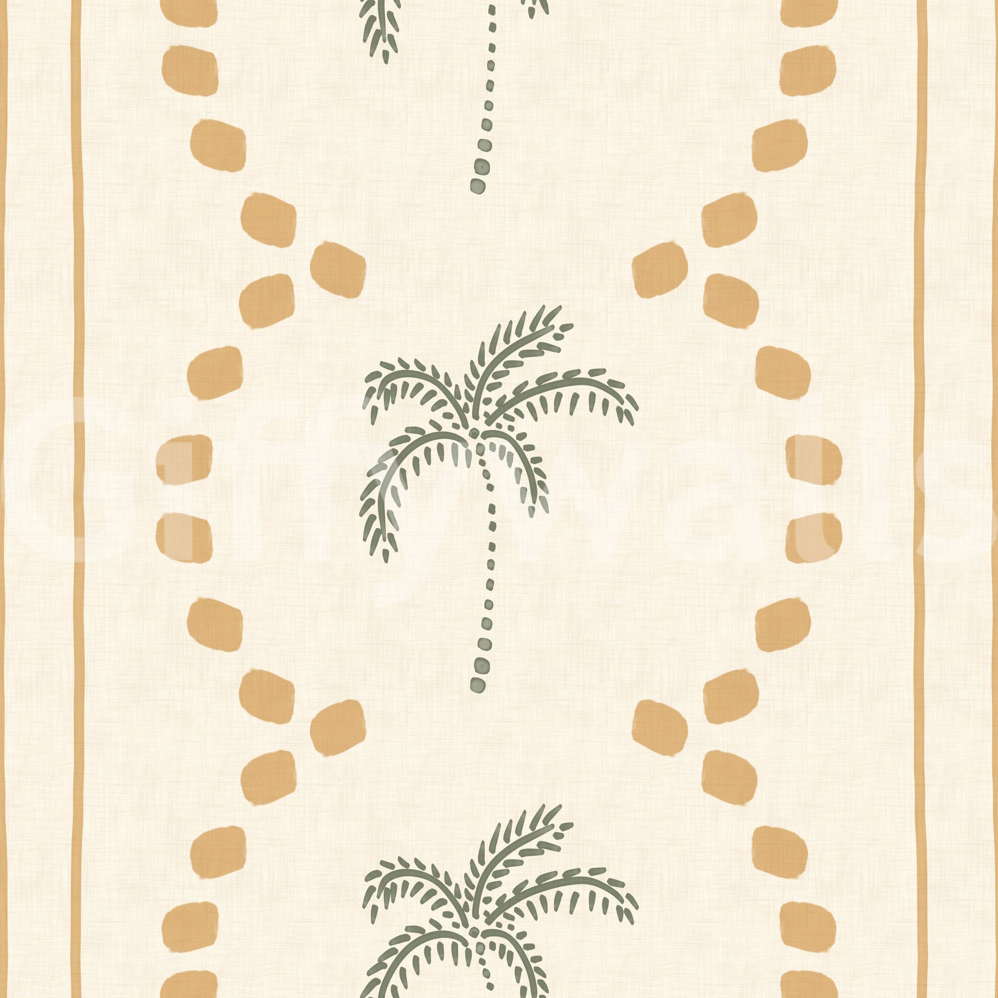 Tropical Palm Deco Stripes Sand Wallpaper defining a wonderful coastal graphic pattern.