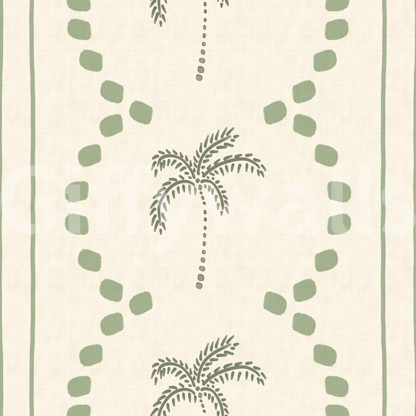 Muted sage colors emphasizing the beautiful green wallpaper components
