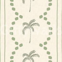 Muted sage colors emphasizing the beautiful green wallpaper components