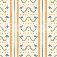 Botanical pattern showcasing the Marrakesh Striped Ornament Wallpaper.