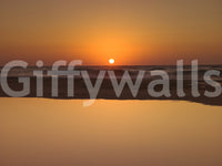 A quiet horizon line splits sky and sea in the Golden Ocean wall mural.
