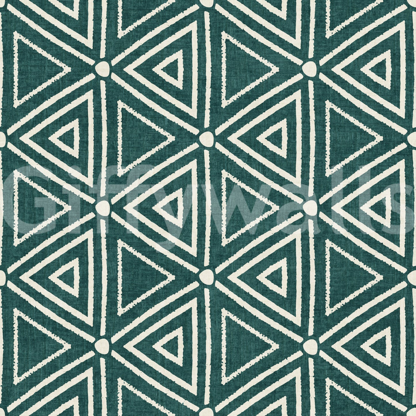 Freehand lines give the Geometric Triangles Boho wallpaper a handmade, uneven edge