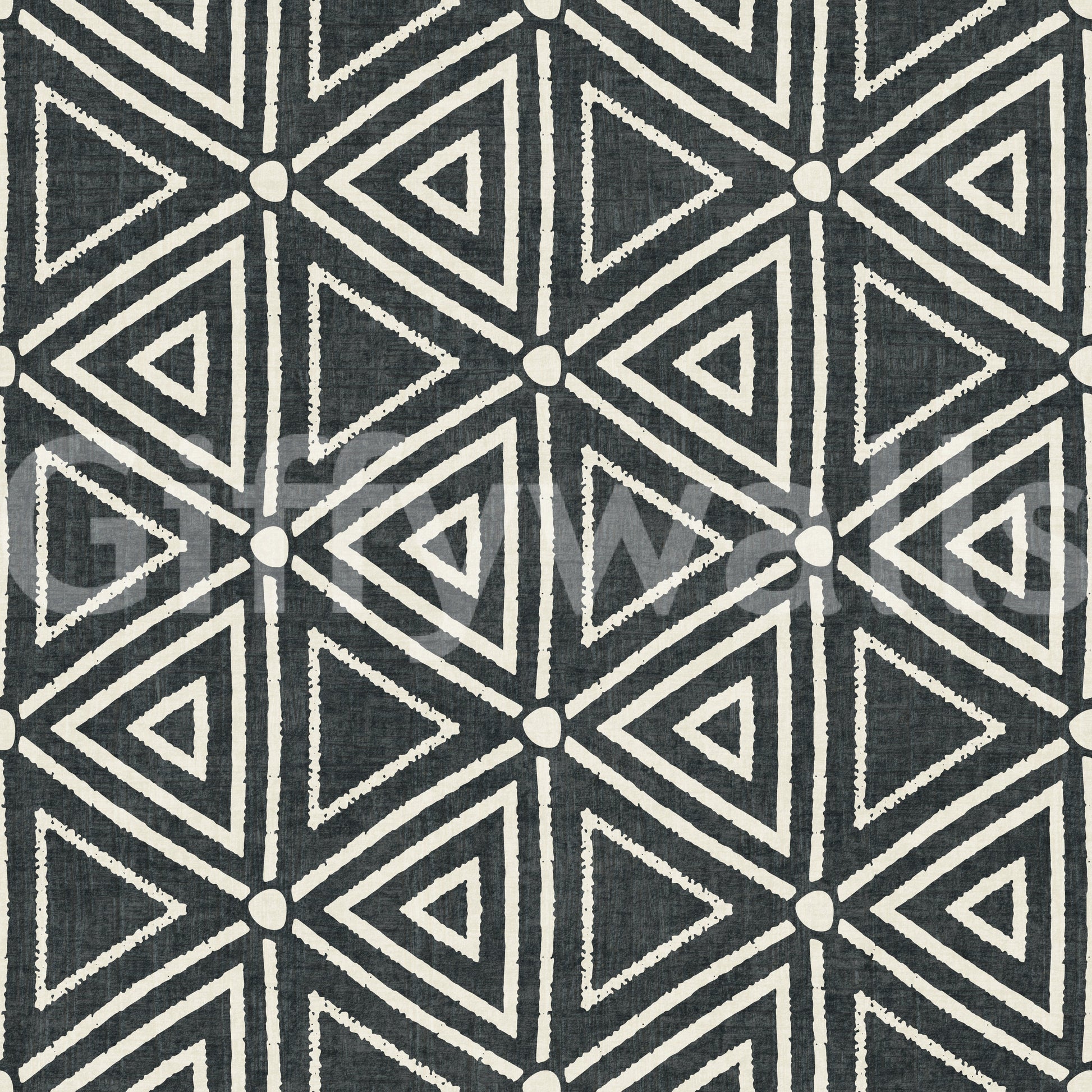 Dot accents at each triangle junction add character to the charcoal wallpaper
