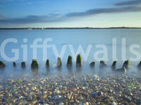 Tonal greys move through the sky in this Ethereal Coastline wall mural composition.