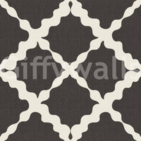 Wide cream bands snake through the Textured Lattice Trellis wallpaper to every corner.