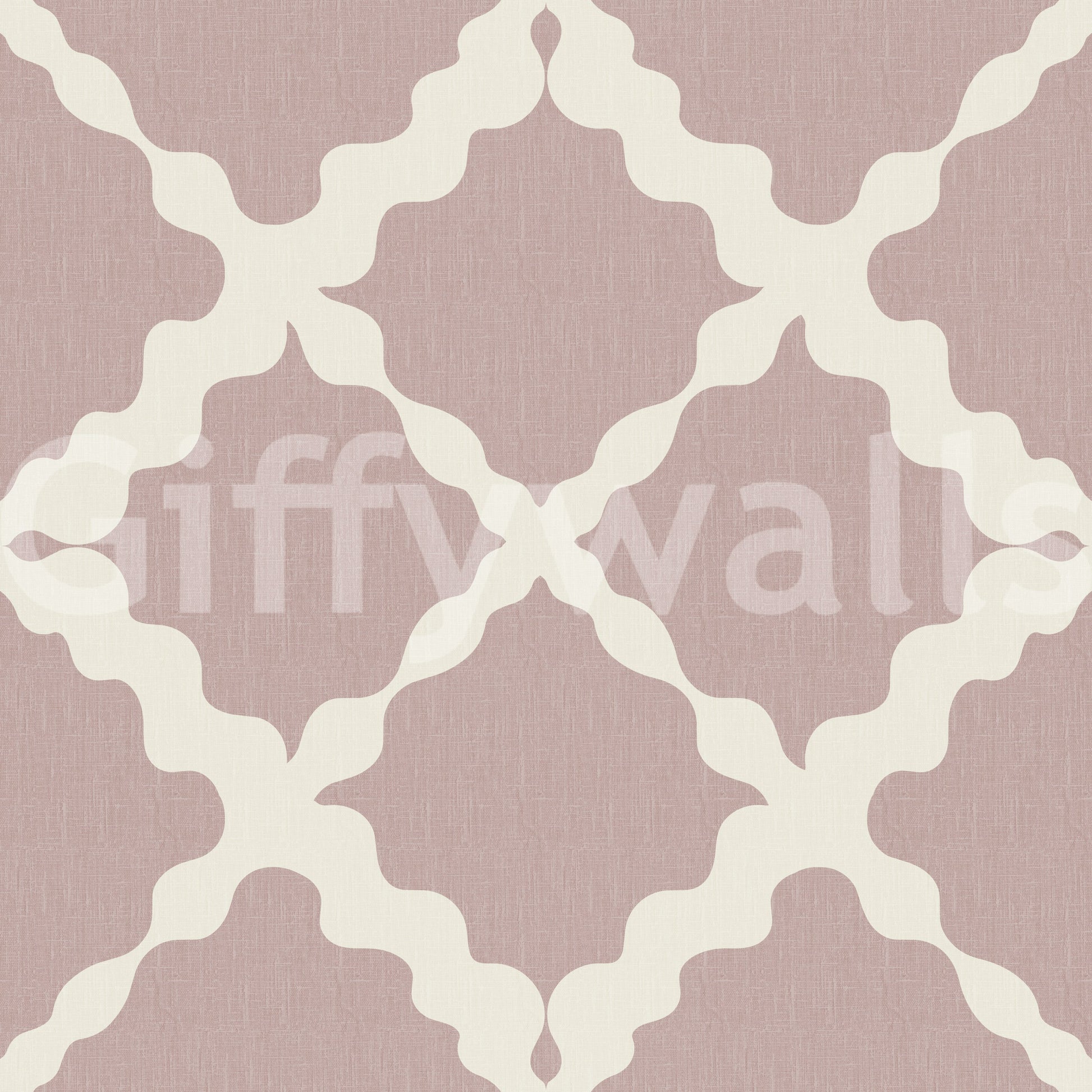 Minimalist modern feel of this Geometric Dusty Rose Trellis wallpaper flows evenly